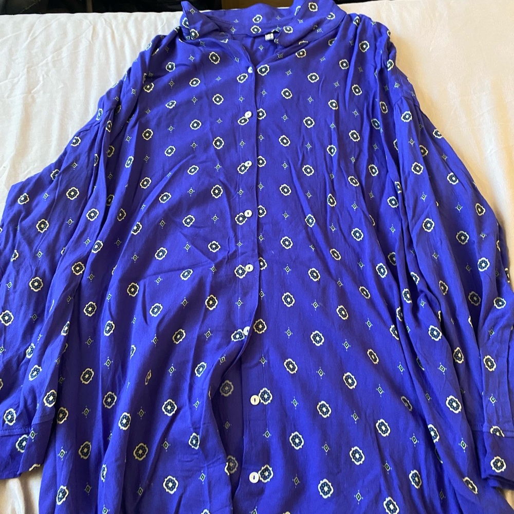 Free People Purple Patterned Shirt